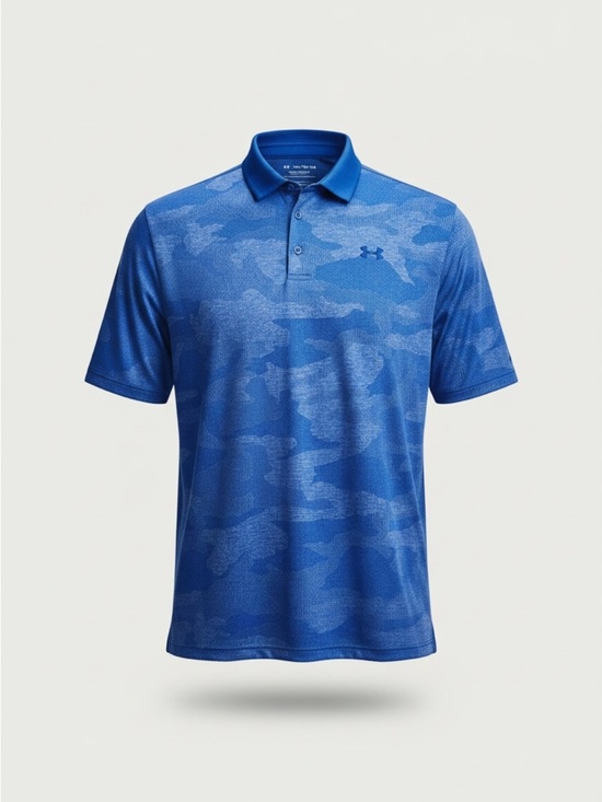 Under Armour Other - Under Armour Playoff Polo XXL Blue Camo Golf Performance Loose Fit